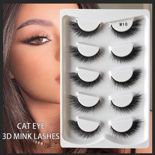 Cat Eye 3D Mink Eyelashes Fluffy Dramatic Eyelashes Makeup Lashes